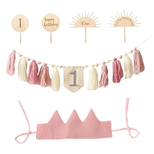 Erste Geburtstagsdekorationen mit Hochstuhl Banner, Geburtstagshut und Accessoires, Baby Girl Boy Erste Geburtstagsdekoration für Party, Foto -Requisiten, Stil 1.. Erste Geburtstagsdekorationen mit Hochstuhl Banner, Geburtstagshut und Accessoires, Baby Girl Boy Erste Geburtstagsdekoration für Party, Foto -Requisiten, Stil 1.. von Gcroet