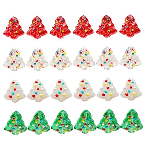 Gcroet 24 pcs Weihnachtsbaumperlen 4 Farbe 0,6 Zoll Weihnachtsglasperlen Entzückende Mini -Weihnachtsperlen für Schmuckherstellung, Armbänder, Halsketten, Ohrringe. Gcroet 24 pcs Weihnachtsbaumperlen 4 Farbe 0,6 Zoll Weihnachtsglasperlen Entzückende Mini -Weihnachtsperlen für Schmuckherstellung, Armbänder, Halsketten, Ohrringe. von Gcroet