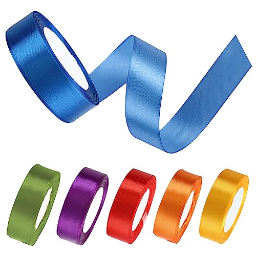 Gcroet Bänder zum Basteln, 6 Stück, Satinband Regenbogen, 20 mm breit, Regenbogenband, Geburtstagsbänder für Partydekorationen, Bunte Stoffbänder, groß, Seidensatin Gcroet Bänder zum Basteln, 6 Stück, Satinband Regenbogen, 20 mm breit, Regenbogenband, Geburtstagsbänder für Partydekorationen, Bunte Stoffbänder, groß, Seidensatin von Gcroet