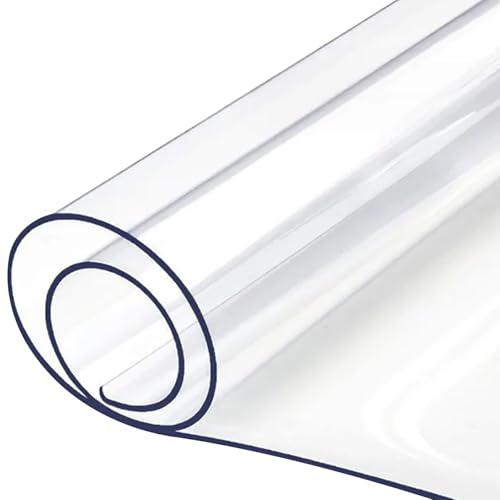 Gcroet Clear Table Cover Protector 20 runde 2 mm Dicke PVC -Tischabdeckung Protektor Wärme und öldichtes wasserdichtes ausgelöschtes Klar zum Essen. von Gcroet