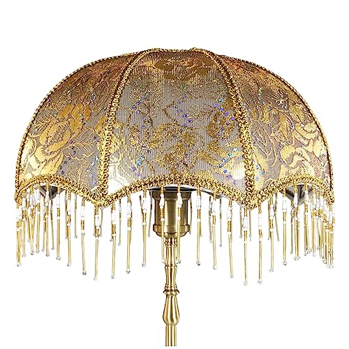 Gcroet Europäischer Vintage -Lampenschatten mit Quasten Victorian Randlampen Schatten 7,87 x 7,48 Zoll dekorativen Kuppel Anhänger Leichter Schatten für E27 Tischlampen, Stehlampen. Gcroet Europäischer Vintage -Lampenschatten mit Quasten Victorian Randlampen Schatten 7,87 x 7,48 Zoll dekorativen Kuppel Anhänger Leichter Schatten für E27 Tischlampen, Stehlampen. von Gcroet