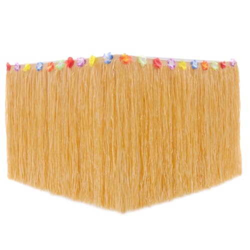 Gcroet Hawaiianer Tischrock mit Blumen Gold Hawaiian Party Tischdekor Beach Thema Accessory für Partydekoration 2pcs 276 * 30 * 2cm von Gcroet