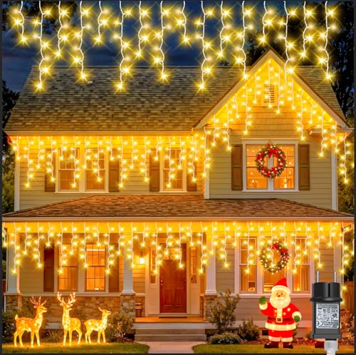 Gcstnn Eisregen Lichterkette Außen, 20M 640er LEDs Warmweiß Lichterketten Eisregen Weihnachtsbeleuchtung Strom mit Timer,Wasserdicht für Balkon Dachrinne Haus Fenster Weihnachtsdeko Aussen Innen Gcstnn Eisregen Lichterkette Außen, 20M 640er LEDs Warmweiß Lichterketten Eisregen Weihnachtsbeleuchtung Strom mit Timer,Wasserdicht für Balkon Dachrinne Haus Fenster Weihnachtsdeko Aussen Innen von Gcstnn