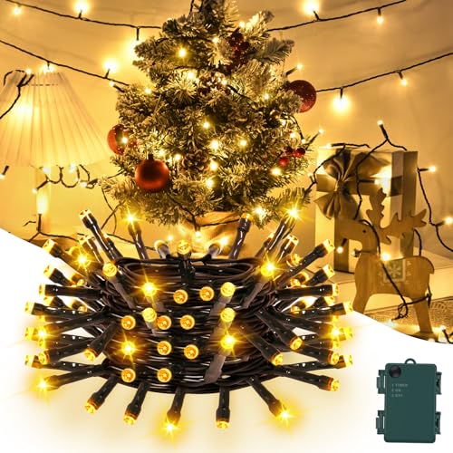 Gcstnn Lichterkette Batterie, 5M 50 LED Warmweiß Weihnachts Lichterkette mit Timer, IP65 Wasserdicht Grünem Draht Lichterketten für Weihnachtsbaum Schlafzimmer Innen Außen Weihnachts Dekorationen Gcstnn Lichterkette Batterie, 5M 50 LED Warmweiß Weihnachts Lichterkette mit Timer, IP65 Wasserdicht Grünem Draht Lichterketten für Weihnachtsbaum Schlafzimmer Innen Außen Weihnachts Dekorationen von Gcstnn