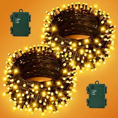 Gcstnn Lichterkette Batterie Außen, 2 Stück Insgesamt 10M 100LED Warmweiß Weihnachten Lichterkette mit Timer IP65 Wasserdicht Lichterketten für Weihnachtsbaum Schlafzimmer Garten Innen Dekorationen Gcstnn Lichterkette Batterie Außen, 2 Stück Insgesamt 10M 100LED Warmweiß Weihnachten Lichterkette mit Timer IP65 Wasserdicht Lichterketten für Weihnachtsbaum Schlafzimmer Garten Innen Dekorationen von Gcstnn
