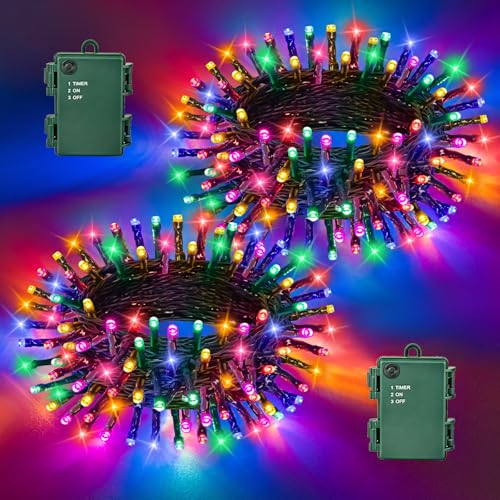 Gcstnn Lichterkette Batterie Außen, 2 Stück Insgesamt 10M 100er LED Mehrfarbig Weihnachten Lichterkette mit Timer Wasserdicht Lichterketten für Weihnachtsbaum Schlafzimmer Garten Innen Deko Gcstnn Lichterkette Batterie Außen, 2 Stück Insgesamt 10M 100er LED Mehrfarbig Weihnachten Lichterkette mit Timer Wasserdicht Lichterketten für Weihnachtsbaum Schlafzimmer Garten Innen Deko von Gcstnn