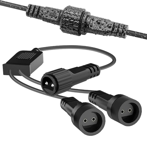 Gcstnn Lichterkette Verteiler, Splitter Verteiler für Weihnachtsbeleuchtung 1 bis 2 Y-förmigen zwei Pin Connector, für Eiszapfen Lichter,Vorhang Lichter,G40 Globe Lichter von Gcstnn