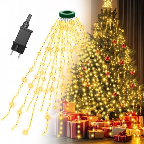 Gcstnn Lichterkette Weihnachtsbaum, 3M 592er LED Christbaumbeleuchtung mit Ring und 16 Girlanden, Timer, Wasserdicht für 1.5-3.5M Tannenbaum Weihnachtsdeko Außen Innen, Warmweiß Gcstnn Lichterkette Weihnachtsbaum, 3M 592er LED Christbaumbeleuchtung mit Ring und 16 Girlanden, Timer, Wasserdicht für 1.5-3.5M Tannenbaum Weihnachtsdeko Außen Innen, Warmweiß von Gcstnn