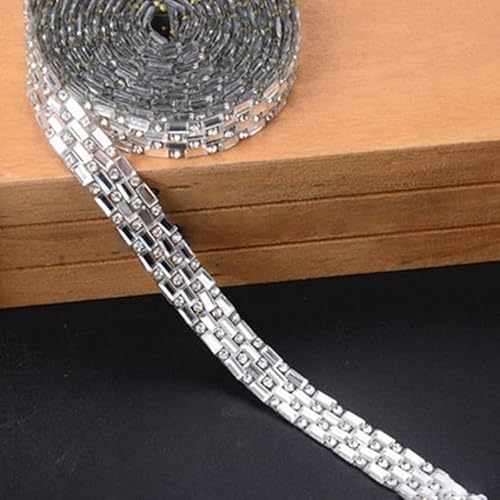 Brautstrass-Perlenbesatz zum Aufbügeln, 1 m lang, für Kleidung, Accessoires und Bastelarbeiten (Nr. 4) von Gdfnmogo