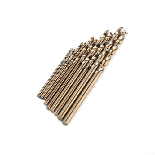 For Gdfnmogo For HSS M35 Kobalt-Bohrer-Set, 1 mm bis 3 mm, metrische Größen mit 5 % Kobaltlegierung für verbesserte Hitzebeständigkeit, 135 ° Split-Punkt-Spitze, kompatibel mit Handgeräten, 10 Stück von Gdfnmogo