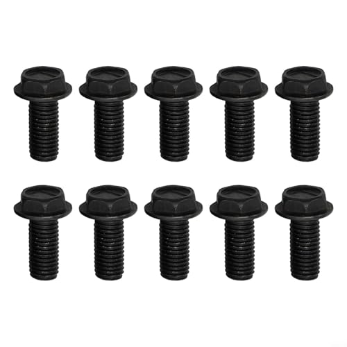 For Gdfnmogo Sechskantflanschschrauben mit Linksgewinde, M6, M7, M8 für Schneidemaschinensägeblatt, hochfeste Rostschutzschrauben, verzinkte schwarze Oberfläche für (7 mm), 10 Stück von Gdfnmogo