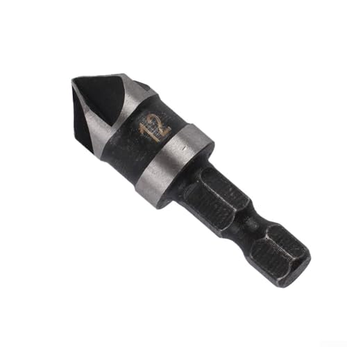 Für Gdfnmogo 5-Nut-Kegelsenker-Bohrer-Set mit 1/4-Zoll-Sechskantschaft, Karbonstahl-Fasenschneider für 90-Grad-Löcher in Holz und weichen Metallen, inklusive 12 mm, 16 mm, 19 mm (12 mm) von Gdfnmogo