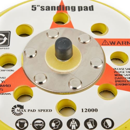 Für Gdfnmogo 5 Zoll 125 mm Schleifscheiben-Träger mit 8 Löchern für Staubabsaugung, flexible Kante, 5/16 Zoll UNF-Außengewinde, kompatibel mit Luftschleifer-Polierern und von Gdfnmogo