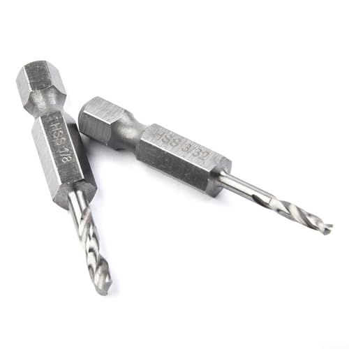Gdfnmogo 5-teiliges Bohrer-Set für Metall, Holz und Kunststoff mit 1/4-Zoll-Sechskantschaft, M2-Schnellarbeitsstahl, 135°-Spitzen-Design, Größen 3/32 1/8 3/16 1/4 5/16 von Gdfnmogo
