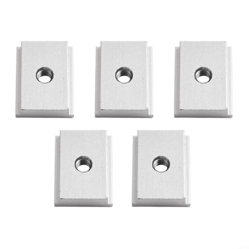 Gdfnmogo T-Nutensteine aus Aluminiumlegierung, M6-Gewinde, T-Nutmuttern für Holzbearbeitung, Handwerkzeuge, Gehrungslehre und Gleitvorrichtungen, kompatibel mit (grau), 5 Stück von Gdfnmogo