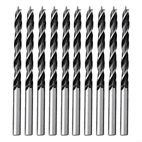 Gdfnmogo W​oodworking Spiralbohrer-Set, 10 Stück, 5 mm, Hartstahl, Brad Point Design für Präzisionsbohren in Weichholz, Hartholz, Acryl und Kunststoff von Gdfnmogo