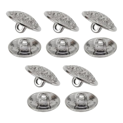 Runde Metallknöpfe im hohlen Design, ideal zum Nähen, für Jacken und Bastelaktivitäten (Schwarz, 15 mm) von Gdfnmogo