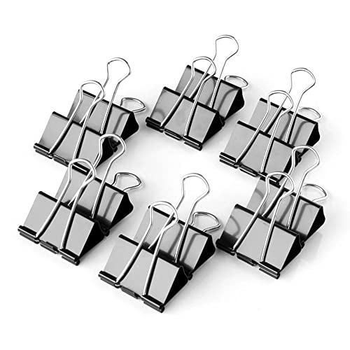 48 Stück Foldback Klammern Schwarze Büroklammern Vielzweckklammern Papier Metall Binder Clips Papierklammern für Fotos Notizen Briefpapier Bürobedarf- 25mm 48 Stück Foldback Klammern Schwarze Büroklammern Vielzweckklammern Papier Metall Binder Clips Papierklammern für Fotos Notizen Briefpapier Bürobedarf- 25mm von Gdrelgnt