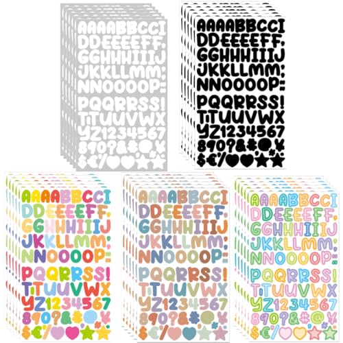 30 Blätter Selbstklebende Buchstaben Aufkleber Wetterfest Selbstklebend Alphabet Zahlen Sticker für Scrapbooking Bastelprojekte Scrapbooking DIY Deko Grußkarten Dekoration Markierung von Gdrghe