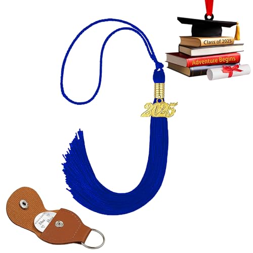 Quasten für Abschlussfeier, 2025, College-Abschlussgeschenke für Sie und Ihn, trendige blaue Quaste mit Datums-Drop und Taschen-Schlüsselanhänger, zierliche Klasse von 2025, Geschenke mit Ornament für Quasten für Abschlussfeier, 2025, College-Abschlussgeschenke für Sie und Ihn, trendige blaue Quaste mit Datums-Drop und Taschen-Schlüsselanhänger, zierliche Klasse von 2025, Geschenke mit Ornament für von GeFuzer