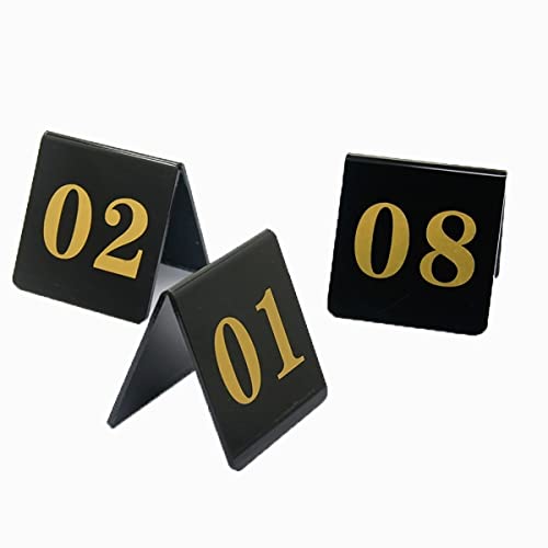 Tischnummernkarten, Tischnummern aus Acryl 1-30/50, goldene Tischnummern 80 x 80 mm, doppelseitige Tischkartenanhänger, Schilder for Hochzeiten, Restaurants, Bars und Cafés von GeOinQL