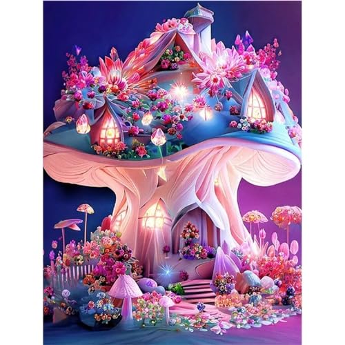 GeRRiT 5D Diamond Painting Set Fantasy Pilzhaus Diamant Painting Bilder für Erwachsene DIY Diamant Kunst Malerei Kreuzstich Stickerei Set für Home Wand Dekor 80x100cm GeRRiT 5D Diamond Painting Set Fantasy Pilzhaus Diamant Painting Bilder für Erwachsene DIY Diamant Kunst Malerei Kreuzstich Stickerei Set für Home Wand Dekor 80x100cm von GeRRiT
