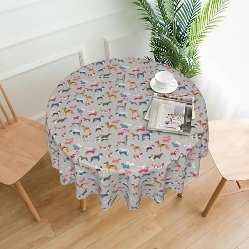 Gerrit Tischdecke mit Hundemotiv, Polyester, wasserdicht, Tischdecke für Esszimmer, runde Tischdecke Gerrit Tischdecke mit Hundemotiv, Polyester, wasserdicht, Tischdecke für Esszimmer, runde Tischdecke von GeRRiT