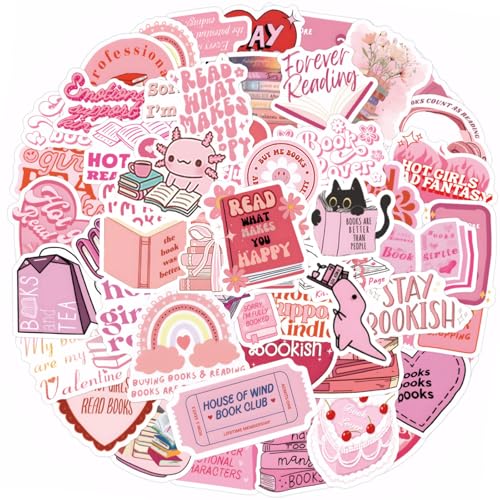 120 Stück Aesthetic Rosa Bookish Sticker - Ästhetische Aufkleber für Kindle, Laptops, Bücher, Flaschen - Wasserfest Vinyl 120 Stück Aesthetic Rosa Bookish Sticker - Ästhetische Aufkleber für Kindle, Laptops, Bücher, Flaschen - Wasserfest Vinyl von Geaanen