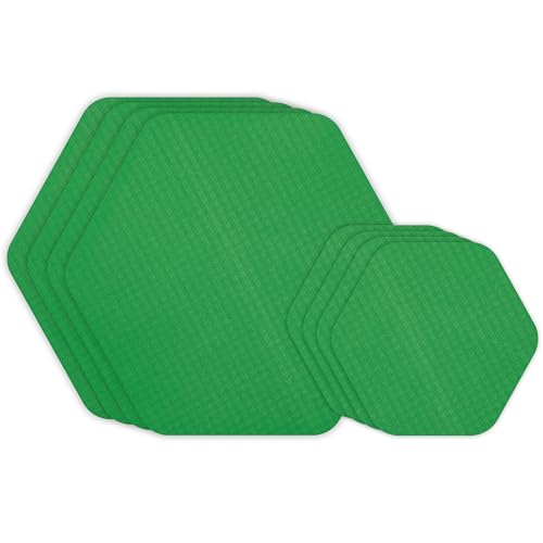 GEAR AID Tenacious Tape Hex Patches, 6,3/3,8 cm, Reparatur von Micro-Ripstop-Outdoorstoffen, abziehen, aufkleben, für Löcher, Brandlöcher in Daunenjacken, Regenkleidung, Zelten, Planen, Grün, 8 Stück von Gear Aid