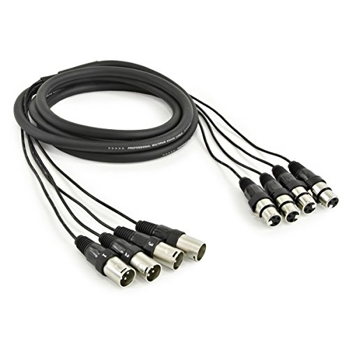 Gear4Music 4 x XLR (M) - XLR (F) Kabel-Loom, 3 m von Gear4Music