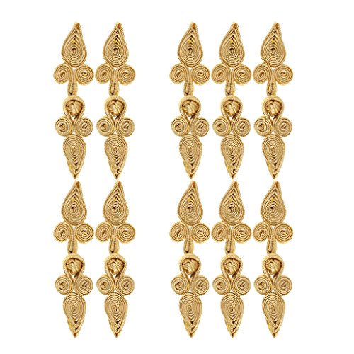 10 Paar chinesische Frosch-Verschlussknöpfe Knoten Nähen Verschlüsse Gold von Geardeangloow