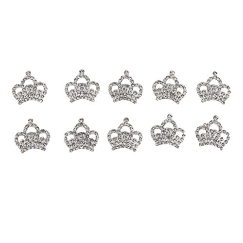 10 Stück Kristall-Strass-Kronen-Verzierungen, DIY-Zubehör, 23 x 23 mm von Geardeangloow