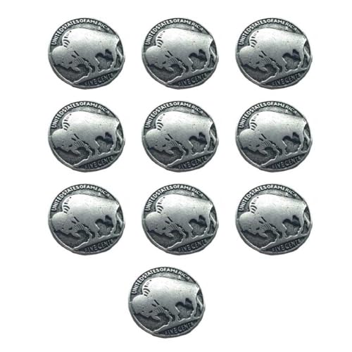 10 Stück Nähknöpfe, Büffel, runde Form, Metallknöpfe, modisch, exquisite Verarbeitung, Druckknöpfe, Herren, Damen, Mantel, Uniform, Jacke von Geardeangloow
