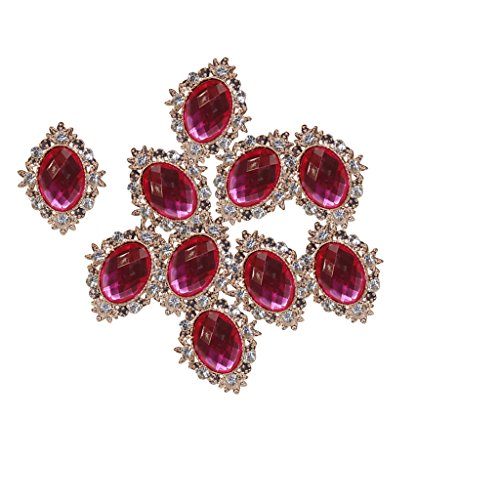 10 Stück Strasssteine flache Rückseite Perlen Knopf Scrapbook Verzierung Fuchsia von Geardeangloow