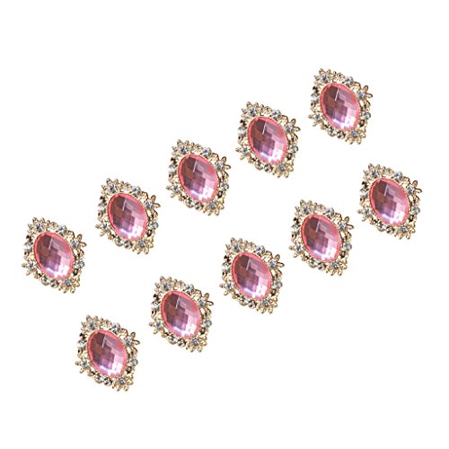10 Stück Strasssteine flache Rückseite Perlen Knopf Scrapbook Verzierung Rosa von Geardeangloow