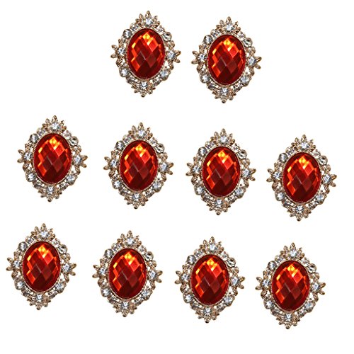10 Stück Strasssteine flache Rückseite Perlen Knopf Scrapbook Verzierung rot 10 Stück Strasssteine flache Rückseite Perlen Knopf Scrapbook Verzierung rot von Geardeangloow