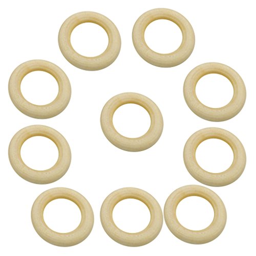 10 Stück natürliche Holzschlaufenringe, Holzmaterial für DIY-Schmuck, 45 mm von Geardeangloow