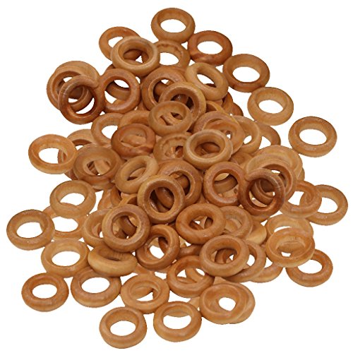 100 Stück 13 mm kleine Holzringe unlackierte Holzwurfringe Kreolen DIY Handwerk von Geardeangloow