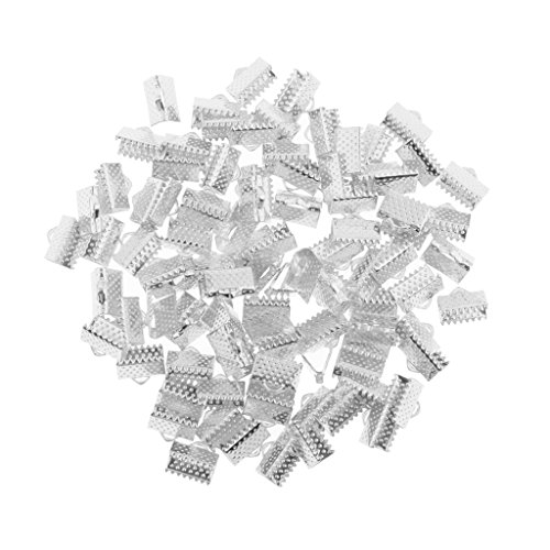 100 Stück Klemmschnur, Endkappe, Armbandverbinder, 10 mm, silberfarben von Geardeangloow