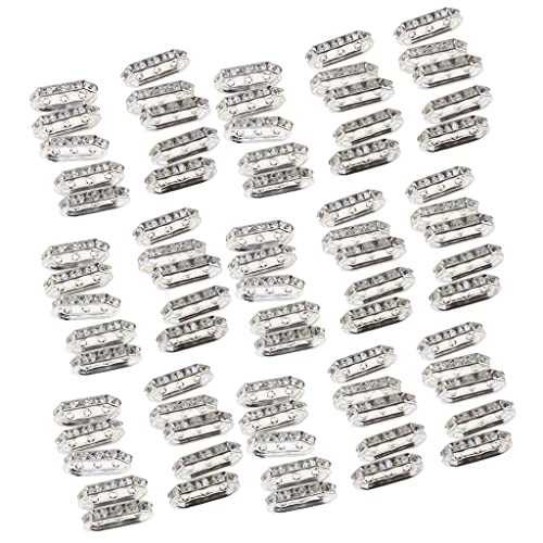 100 Stück Strass-Abstandshalter mit 3 Löchern, Abstandshalter, Metall, Schmuckverbinder, Basteln von Geardeangloow