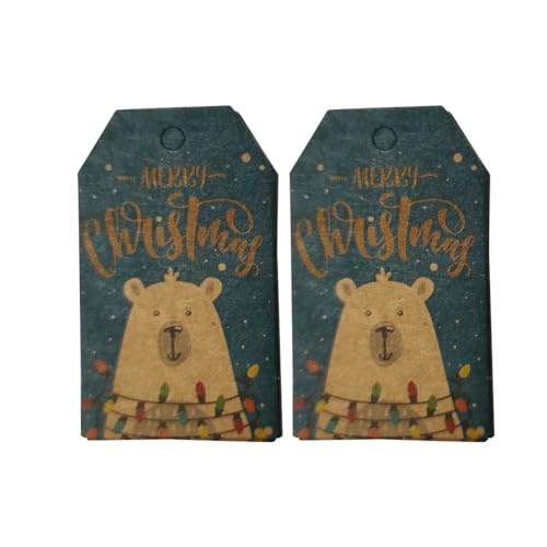 100 Stück Weihnachten Hangtags Dekorative Papieranhänger Weihnachtsbaum Etiketten zum Verpacken von Dekor, Stil 8, Bär Bull 100 Stück Weihnachten Hangtags Dekorative Papieranhänger Weihnachtsbaum Etiketten zum Verpacken von Dekor, Stil 8, Bär Bull von Geardeangloow