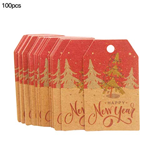 100 Stück Weihnachtsanhänger, dekorative Papieranhänger, Weihnachtsbaum-Etiketten zum Verpacken von Dekor, Stil 6, Neujahrsbaum, Kuhfarbe 100 Stück Weihnachtsanhänger, dekorative Papieranhänger, Weihnachtsbaum-Etiketten zum Verpacken von Dekor, Stil 6, Neujahrsbaum, Kuhfarbe von Geardeangloow