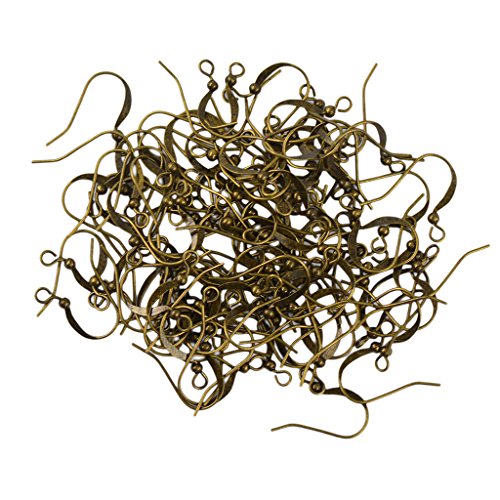 100 x Ohrringhaken im Retro-Stil, Bronze, Messing, zur Schmuckherstellung von Geardeangloow