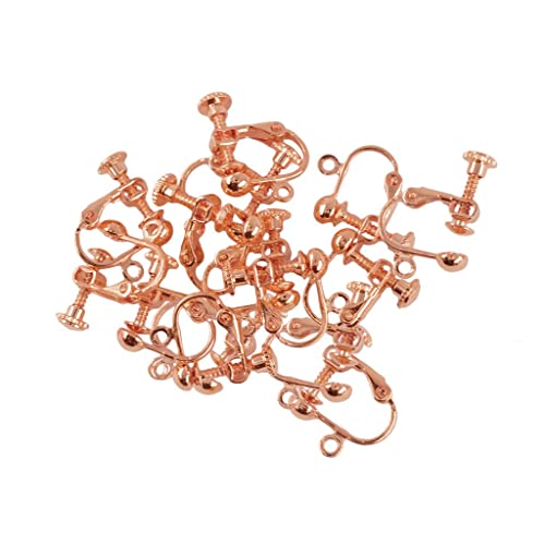 12 Stück Non-Piercing-Schraub-Ohrring-Clip, flache Haken, DIY, Handwerk, Roségold von Geardeangloow