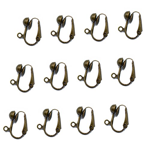 12 Stück bronzefarbene umwandelbare Halbkugel-Clip-on-Ohrringe, Schmuckherstellung 12 Stück bronzefarbene umwandelbare Halbkugel-Clip-on-Ohrringe, Schmuckherstellung von Geardeangloow
