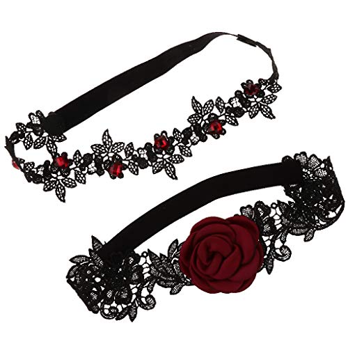 2 Stück Strumpfbänder aus Spitze mit roter Rose Dekor Hochzeit Braut Kostüm Zubehör 2 Stück Strumpfbänder aus Spitze mit roter Rose Dekor Hochzeit Braut Kostüm Zubehör von Geardeangloow