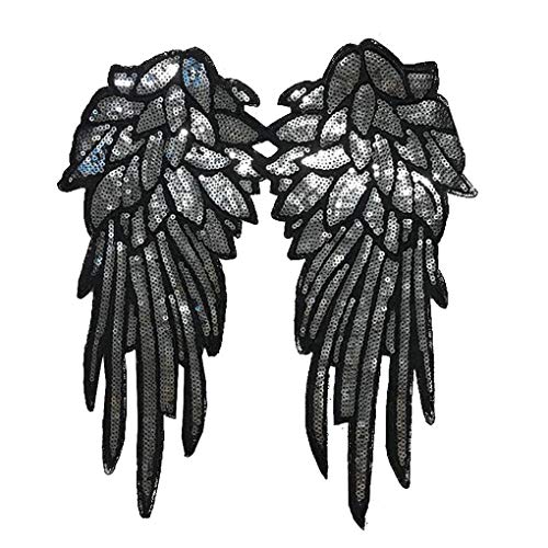 2 Stück silberfarbene Pailletten-Flügel, zum Selbermachen, bestickt, zum Aufbügeln, Nähen, Applikation, DIY, Kleidung, Dekoration 2 Stück silberfarbene Pailletten-Flügel, zum Selbermachen, bestickt, zum Aufbügeln, Nähen, Applikation, DIY, Kleidung, Dekoration von Geardeangloow