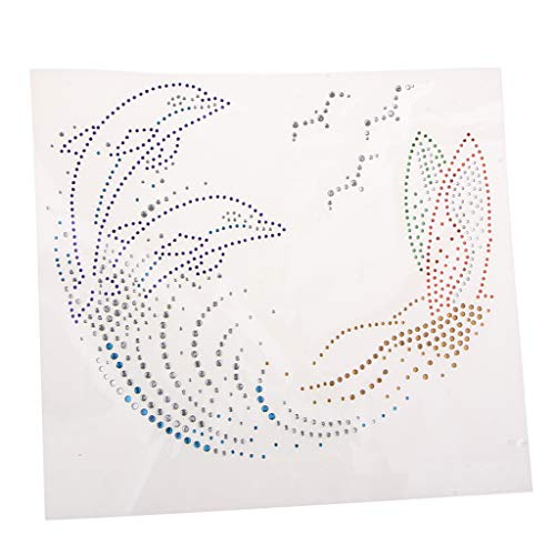 2 x Delfin-Aufnäher zum Aufbügeln, Strass-Muster, dekorativer Aufnäher für Kleidung, Stil 5 2 x Delfin-Aufnäher zum Aufbügeln, Strass-Muster, dekorativer Aufnäher für Kleidung, Stil 5 von Geardeangloow