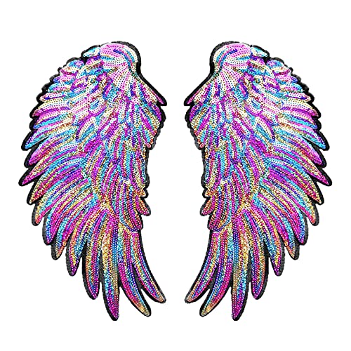 2 x mehrfarbige Pailletten-Patches zum Selbermachen, Engelsflügel, Kleidung, Aufnäher 2 x mehrfarbige Pailletten-Patches zum Selbermachen, Engelsflügel, Kleidung, Aufnäher von Geardeangloow