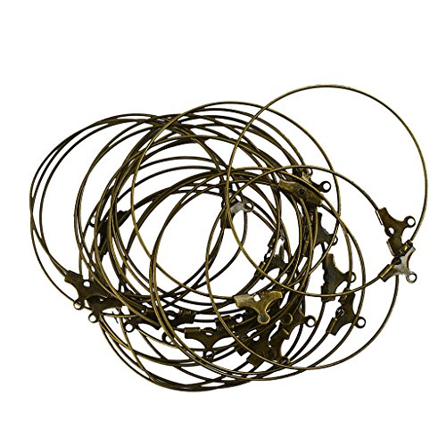 20 Stück Ohrringherstellung, runde Kreolen, Ohrdraht, Schmuck, DIY, Bronze von Geardeangloow